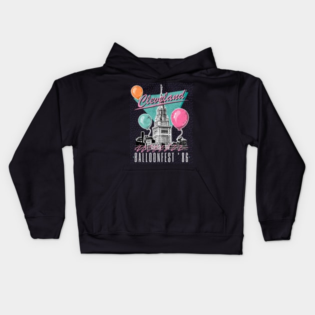 Cleveland Balloonfest 86 // Retro Design Kids Hoodie by DankFutura